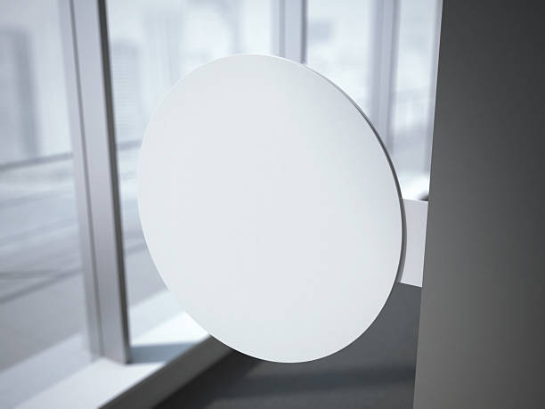 istock White circle signboard in the office interior. 3d rendering 504779996