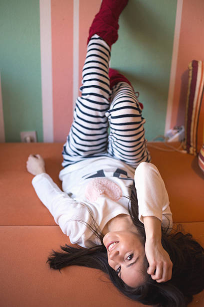 istock Beautiful girl on bed 504780234