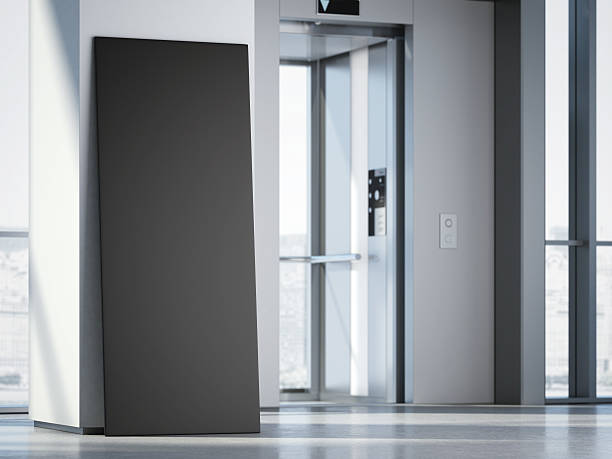 istock Advertising stand in the office hall. 3d rendering 504780526