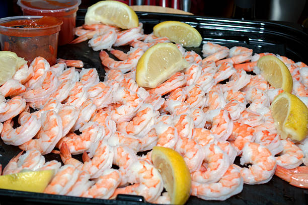 istock Shrimp Tray with Lemon Wedges 504781352
