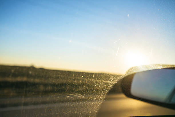 istock Dirty Rear View Mirrow and Road 504781626