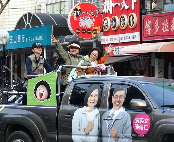 Campanha para as eleições presidenciais em Taiwan - fotografia de stock