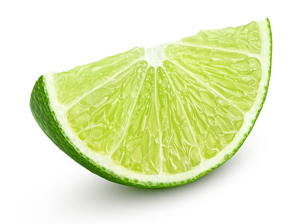 istock Slice of lime citrus fruit isolated on white 504782115