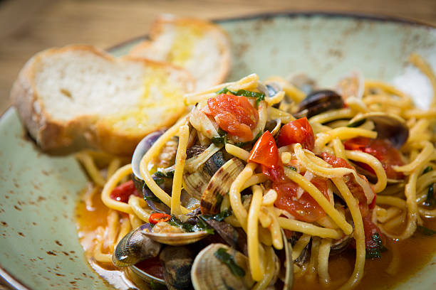 istock Homemade pasta with seafood and cherry tomatoes 504782159