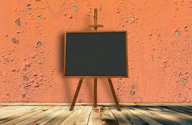istock Old wall texture / wooden floor and blackboard 504782208
