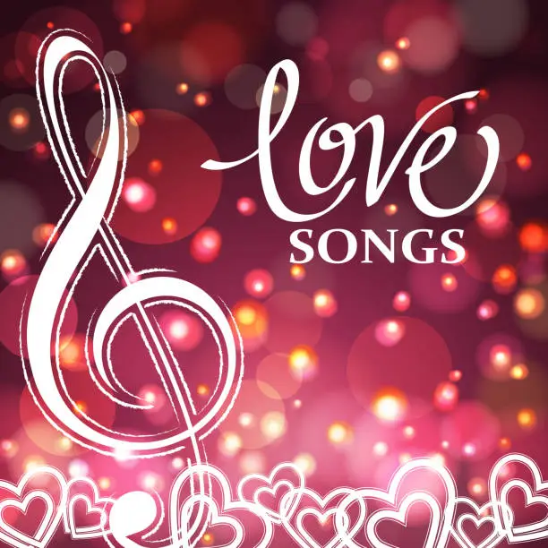 Vector illustration of Love songs background