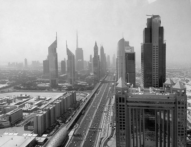 Modern buildingｓ. And there is desert near.