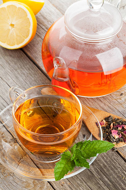istock Green tea with lemon and mint 504784011