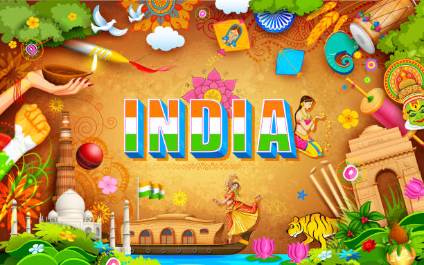 Incredible India background illustration of India background showing its incredible culture great india stock illustrations