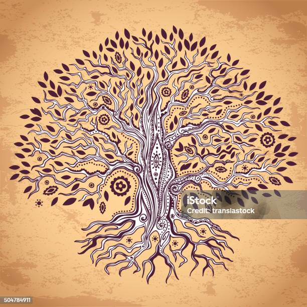 Vintage Tree Of Life Illustration Stock Illustration - Download Image Now - Abstract, Art And Craft, Branch - Plant Part