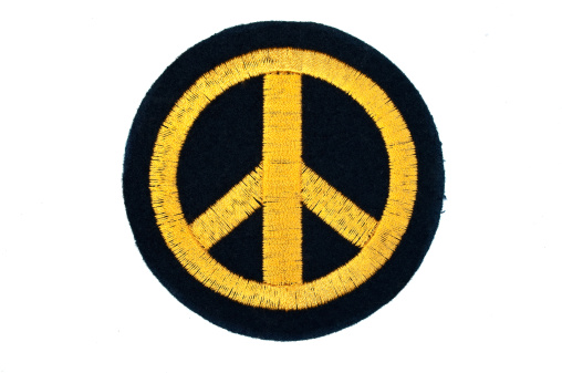 embroidered peace sign