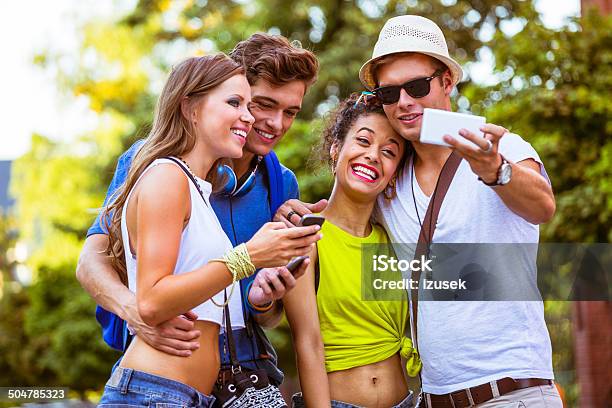 Friends Taking Selfie Stock Photo - Download Image Now - 20-24 Years, Adolescence, Adult
