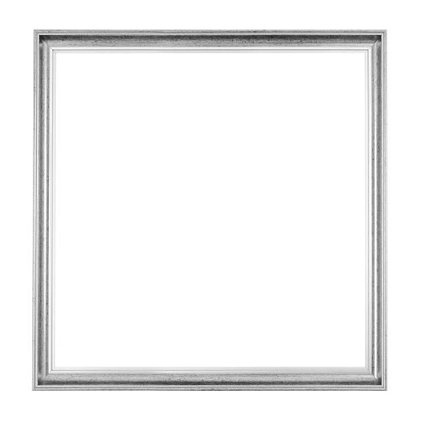 istock Plain silver wooden picture frame isolated on white, clipping path 504785785