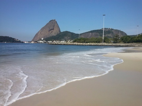 Flamengo Beach, located in the South Zone of the city of Rio de Janeiro, in the state of the same name (Brazil), with panoramic view of sugar loaf.