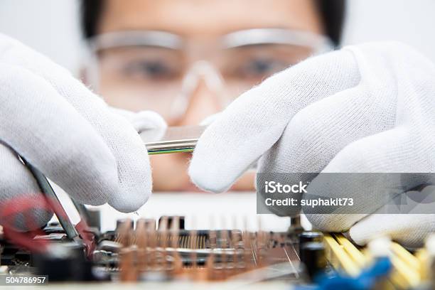 Engineers Omputer Stock Photo - Download Image Now - CPU, Capacitor, Circuit Board