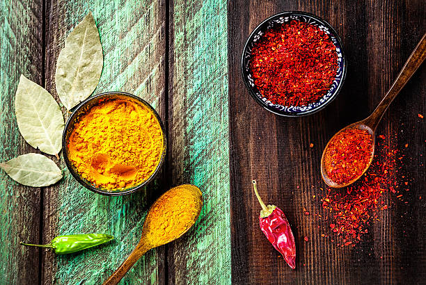 istock Spices on wooden background 504788194