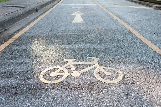 istock Bicycle road sign and arrow 504788848