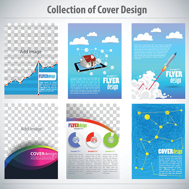 Collection of cover design, vector brochure, flyer template vector art illustration