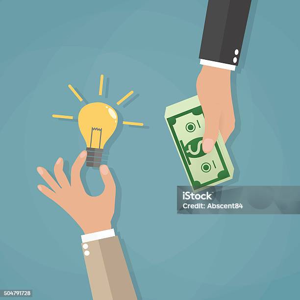 Concept For Crowdfunding Stock Illustration - Download Image Now - Crowdfunding, Electric Lamp, Sponsor