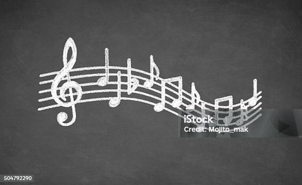 Musical Black Board Stock Photo - Download Image Now - Chalkboard - Visual Aid, Writing - Activity, Chord