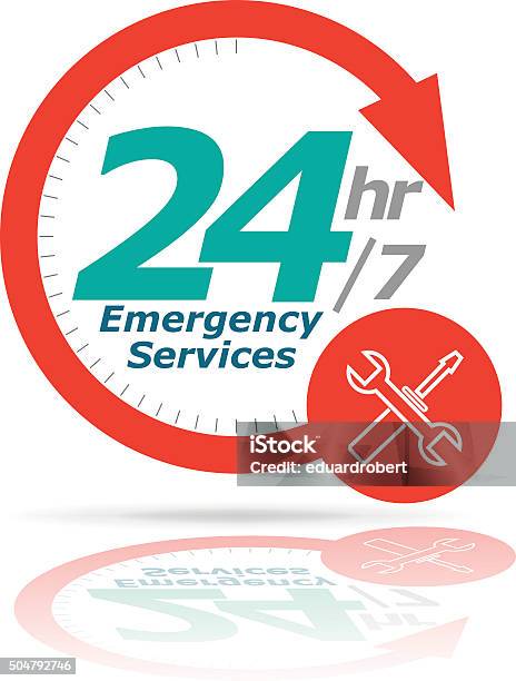 Customer Service 24 Hours Open Sign Stock Illustration - Download Image Now - 24-7, Emergency Services Occupation, 20-24 Years