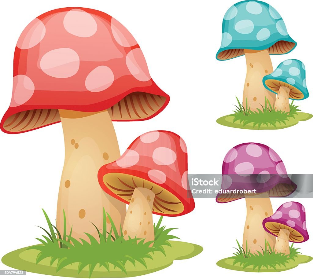 Mushrooms Stock Illustration - Download Image Now - Edible Mushroom,  Mushroom, Cartoon - iStock