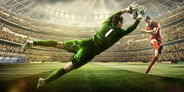 istock Soccer game moment with goalkeeper 504814924