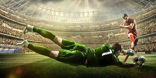 istock Soccer game moment with goalkeeper 504815044