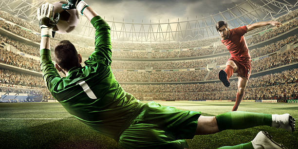 istock Soccer game moment with goalkeeper 504815288