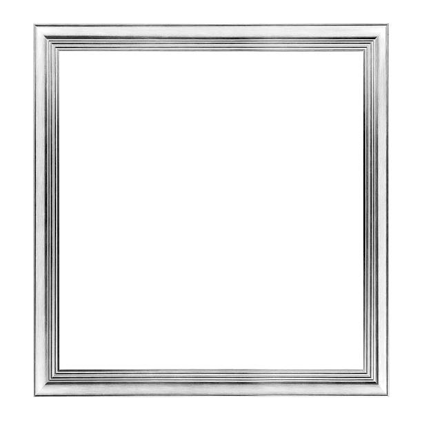 istock Wooden silver picture frame isolated on white, clipping path included 504816241