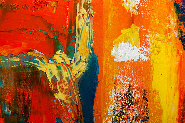 istock Abstract painted canvas. Oil paints on a palette. Colorful background. 504816320