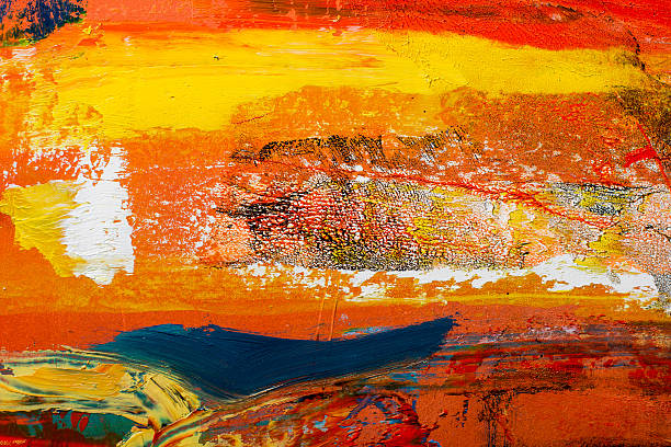 istock Abstract painted canvas. Oil paints on a palette. Colorful background. 504816408