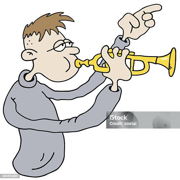 Trumpeter — стоковая векторная графика и другие изображения на тему Brass Band - Brass Band, Векторная графика, Взрослый