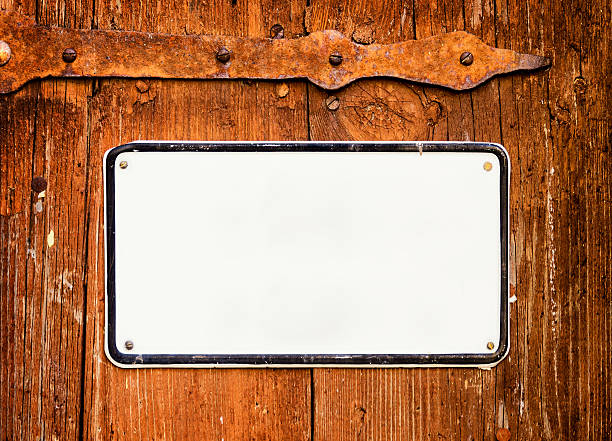 old blank metal sign with space for text
