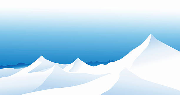 зимние горы - mountain peak vector frost glacier stock illustrations