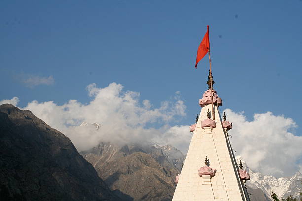 istock Indian Temple with Himalayas in background 504819061