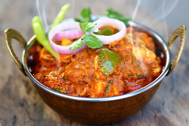 stile indiano di formaggio a fiocchi con curry vegetariane piatto. - curry sauces foto e immagini stock