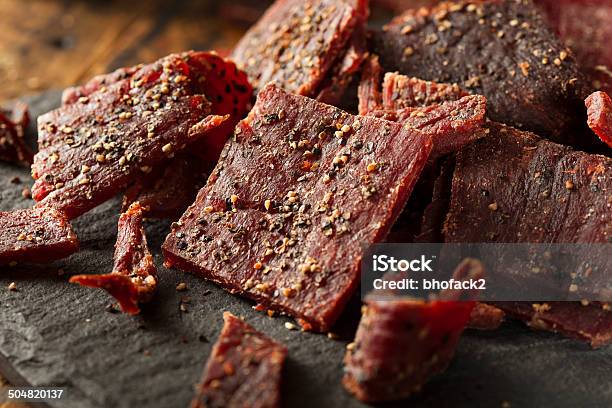 Getrocknete Verschärft Beef Jerky Stockfoto und mehr Bilder von Trockenfleisch