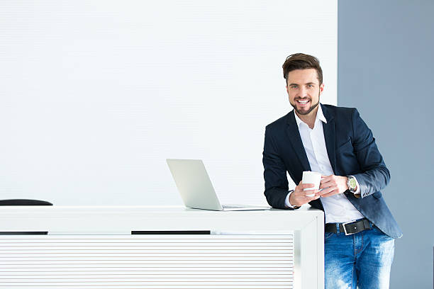 istock Businessman working on laptop 504821450