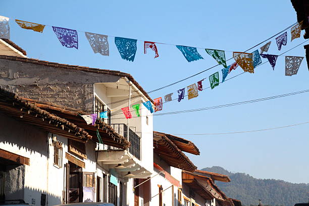 istock Mexican street decorated 504821509