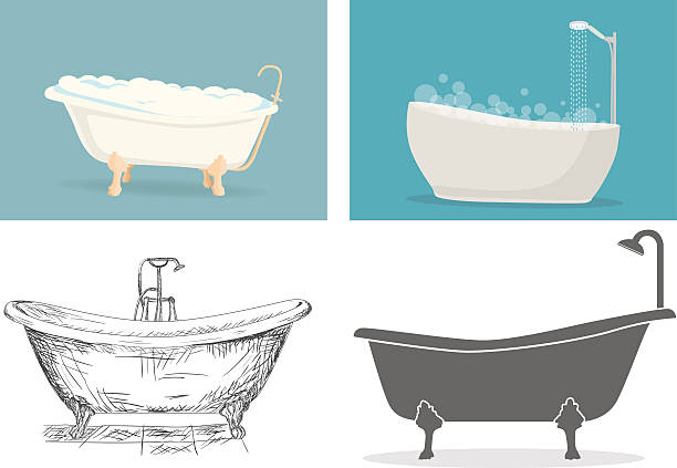 욕조 - bathtub stock illustrations