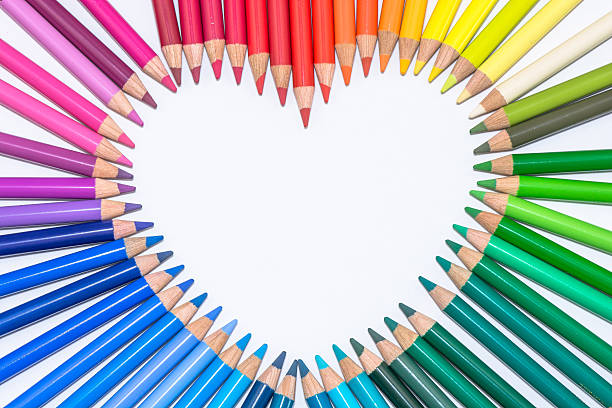 istock Heart made of Colorful Crayons 504822657
