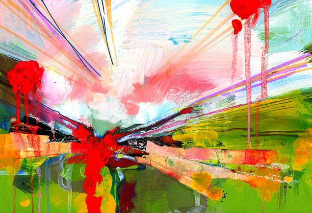 istock Grunge punky artistic watercolor background with abstract paint spatter and 504822920