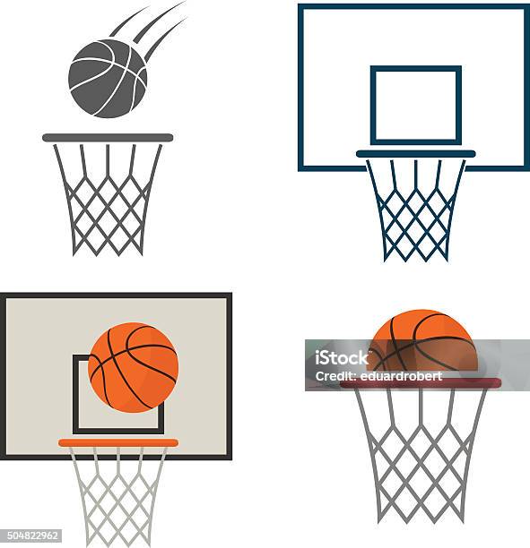 Basketballnettosymbol Stock Vektor Art und mehr Bilder von Basketballkorb - Basketballkorb, Basketball, Korb