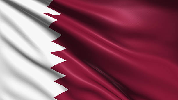 flag of Qatar Qatar flag with fabric structure qatar flag stock pictures, royalty-free photos & images