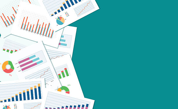 biznes finanse i inwestycji baner i urządzenia przenośnego za business.report papieru - budget stock illustrations
