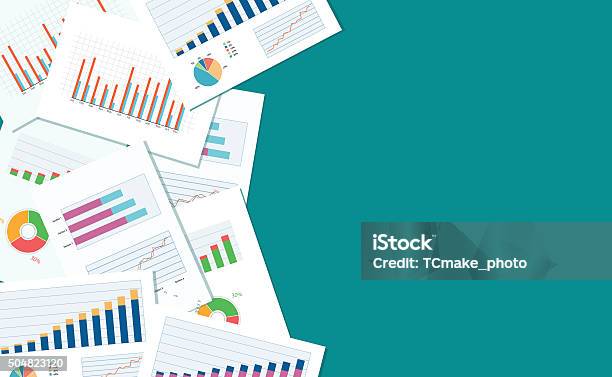 Business Finance And Investment Banner And Mobile Device For Businessreport Paper Stock Illustration - Download Image Now