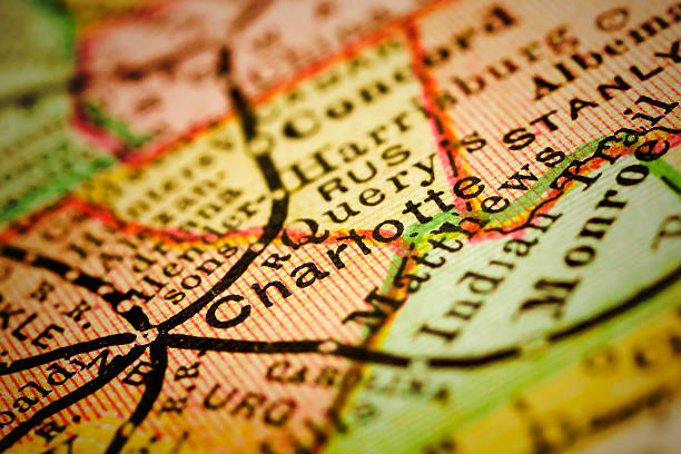 istock Charlotte, North Carolina on an Antique map 504823954