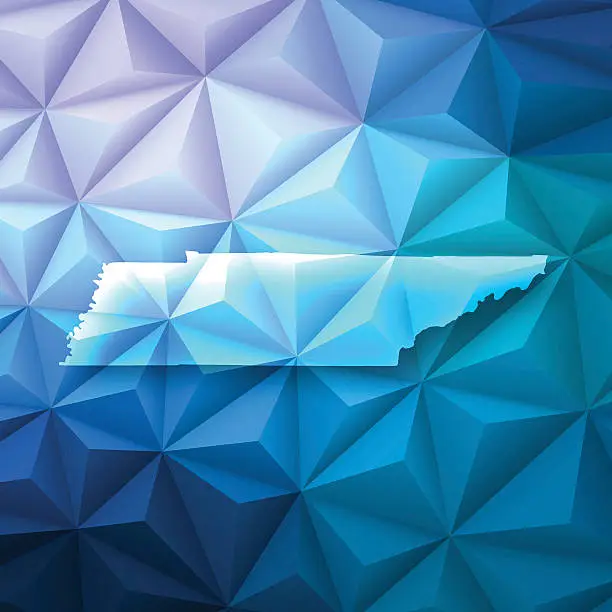 Vector illustration of Tennessee on Abstract Polygonal Background - Low Poly, Geometric