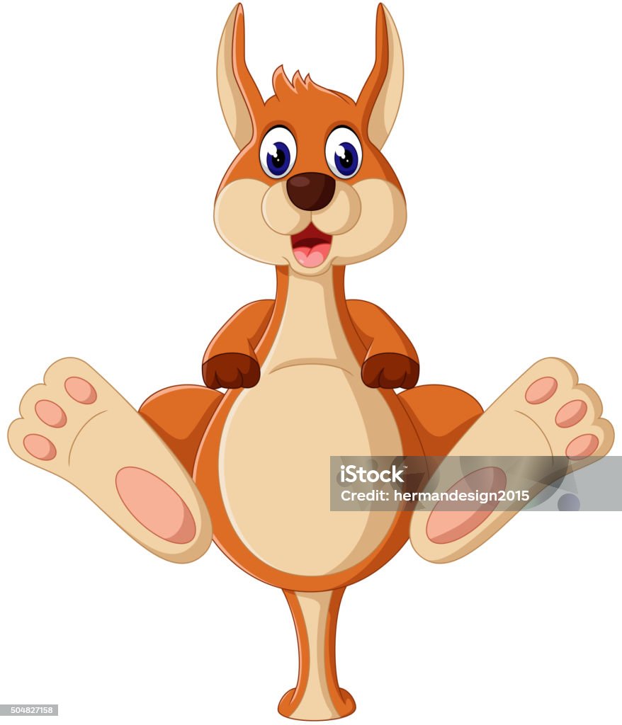 Cute kangaroo cartoon illustration of Cute kangaroo cartoon Kangaroo stock vector